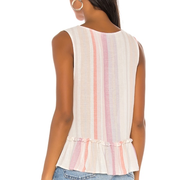 Rails Mira Jewel Stripe Lurex Linen Blend Top NWT - Picture 5 of 8
